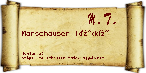 Marschauser Tádé névjegykártya